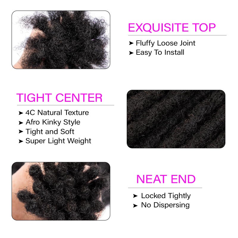 Vlliyava 0.2 cm Width 10 Inch 30 Strands Human Hair Loc Extensions, Natural Black 100% Full Handmade Permanent Real Human Hair Dreadlock Extensions for Women/Men/Kids Can Be Dyed Bleached Curled Twisted - Image 3